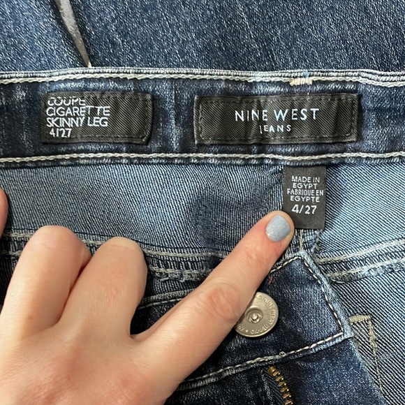 Nine West skinny cigarette leg distressed denim - Picture 5 of 7